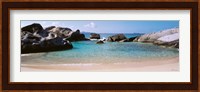 British Virgin Islands, Virgin Gorda, The Baths, Rock formation in the sea Fine Art Print