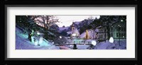 Church on a snow covered hill, Rothenburg, Bavaria, Germany Fine Art Print