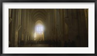 Group of people in the hallway of a cathedral, Alcobaca, Portugal Fine Art Print