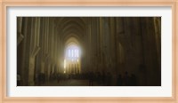 Group of people in the hallway of a cathedral, Alcobaca, Portugal Fine Art Print