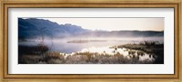 Lake with mountains in the background, Canadian Rockies, Alberta, Canada Fine Art Print