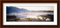 Lake with mountains in the background, Canadian Rockies, Alberta, Canada Fine Art Print