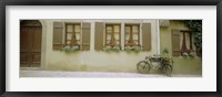 Bicycle outside a house, Rothenburg Ob Der Tauber, Bavaria, Germany Fine Art Print