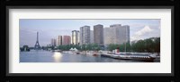 Skyscrapers near a river, Paris, France Fine Art Print