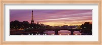 Bridge with the Eiffel Tower in the background, Pont Alexandre III, Seine River, Paris, Ile-de-France, France Fine Art Print