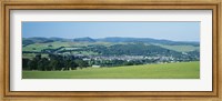 High angle view of a village, Peebles, Tweeddale, Scotland Fine Art Print