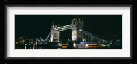 Bridge lit up at night, Tower Bridge, London, England Fine Art Print
