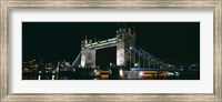 Bridge lit up at night, Tower Bridge, London, England Fine Art Print