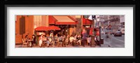 Tourists at a sidewalk cafe, Paris, France Fine Art Print