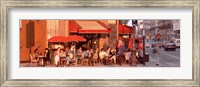 Tourists at a sidewalk cafe, Paris, France Fine Art Print