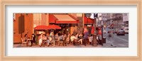 Tourists at a sidewalk cafe, Paris, France Fine Art Print