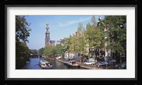 Church along a channel in Amsterdam Netherlands Fine Art Print