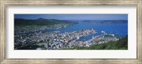 High angle view of a city, Bergen, Hordaland, Norway Fine Art Print