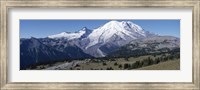 Snowcapped mountain, Mt Rainier, Mt Rainier National Park, Pierce County, Washington State, USA Fine Art Print
