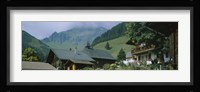 Low angle view of houses on a mountain, Muren, Switzerland Fine Art Print