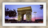 Arc de Triomphe at dusk, Paris, France Fine Art Print
