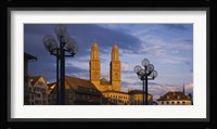 Low angle view of a church, Grossmunster, Zurich, Switzerland Fine Art Print