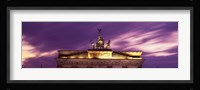 Brandenburg Gate against a pink sky, Berlin, Germany Fine Art Print