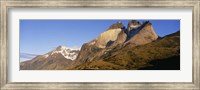 Low angle view of a mountain range, Torres Del Paine National Park, Patagonia, Chile Fine Art Print
