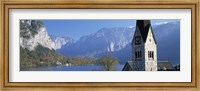 Church at the lakeside, Hallstatt, Salzkammergut, Austria Fine Art Print