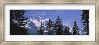 Mountains covered with snow, Swiss Alps, Wengen, Bernese Oberland, Switzerland Fine Art Print