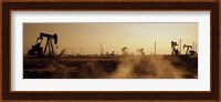 Oil drills in a field, Maricopa, Kern County, California Fine Art Print