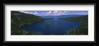 High angle view of a lake, Lake Tahoe, California, USA Framed Print