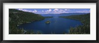 High angle view of a lake, Lake Tahoe, California, USA Framed Print