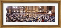 Crowd praying in a mosque, Suleymanie Mosque, Istanbul, Turkey Fine Art Print