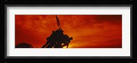 Silhouette of statues at a war memorial, Iwo Jima Memorial, Arlington National Cemetery, Virginia, USA Fine Art Print