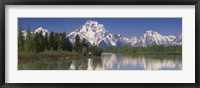 Reflection of a mountain range in water, Oxbow Bend, Grand Teton National Park, Wyoming, USA Fine Art Print
