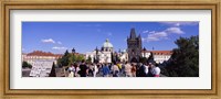 Tourists walking in front of a building, Charles Bridge, Prague, Czech Republic Fine Art Print