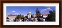 Tourists walking in front of a building, Charles Bridge, Prague, Czech Republic Fine Art Print