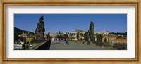 People walking on a bridge, Charles Bridge, Prague, Czech Republic Fine Art Print