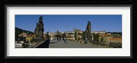 People walking on a bridge, Charles Bridge, Prague, Czech Republic Fine Art Print