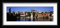 Lake in front of a city, Charles Bridge, Prague, Czech Republic Fine Art Print