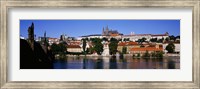 Lake in front of a city, Charles Bridge, Prague, Czech Republic Fine Art Print