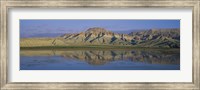 Reflection of hills in a lake, Cayirhan, Turkey Fine Art Print