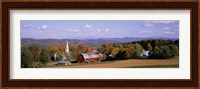 High angle view of barns in a field, Peacham, Vermont Fine Art Print