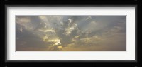 Low angle view of sun shinning behind cloud, Luxembourg City, Luxembourg Fine Art Print