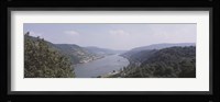 Germany, Bacharach, Lorch, Bridge over the Rhine river Fine Art Print