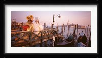 Italy, Venice, St Mark's Basin, people dressed for masquerade Fine Art Print