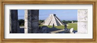 Pyramid in a field, El Castillo, Chichen Itza, Yucatan, Mexico Fine Art Print