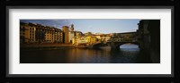 Bridge Across A River, Arno River, Ponte Vecchio, Florence, Italy Fine Art Print