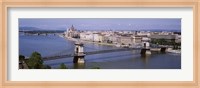 Aerial View, Bridge, Cityscape, Danube River, Budapest, Hungary Fine Art Print