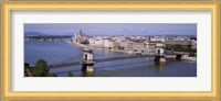 Aerial View, Bridge, Cityscape, Danube River, Budapest, Hungary Fine Art Print