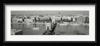 Chain Bridge Over The Danube River, Budapest, Hungary Fine Art Print