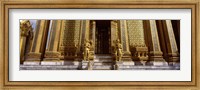 Low angle view of statues in front of a temple, Phra Mondop, Grand Palace, Bangkok, Thailand Fine Art Print