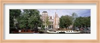 Netherlands, Amsterdam, Boats in canal Fine Art Print