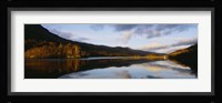 Reflection of mountains and clouds on water, Glen Lednock, Perthshire, Scotland Fine Art Print